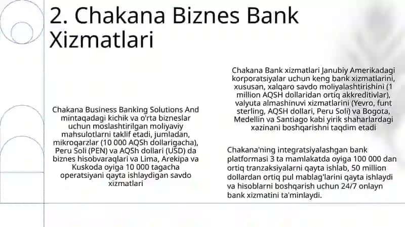 Chakana bank xizmatlari 4