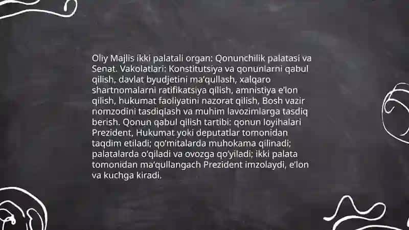 Oliy Majlisning tashkiliy tuzilishi va palatalari 4