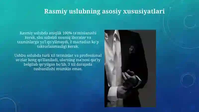 Rasmiy uslub va uning xossalari 4