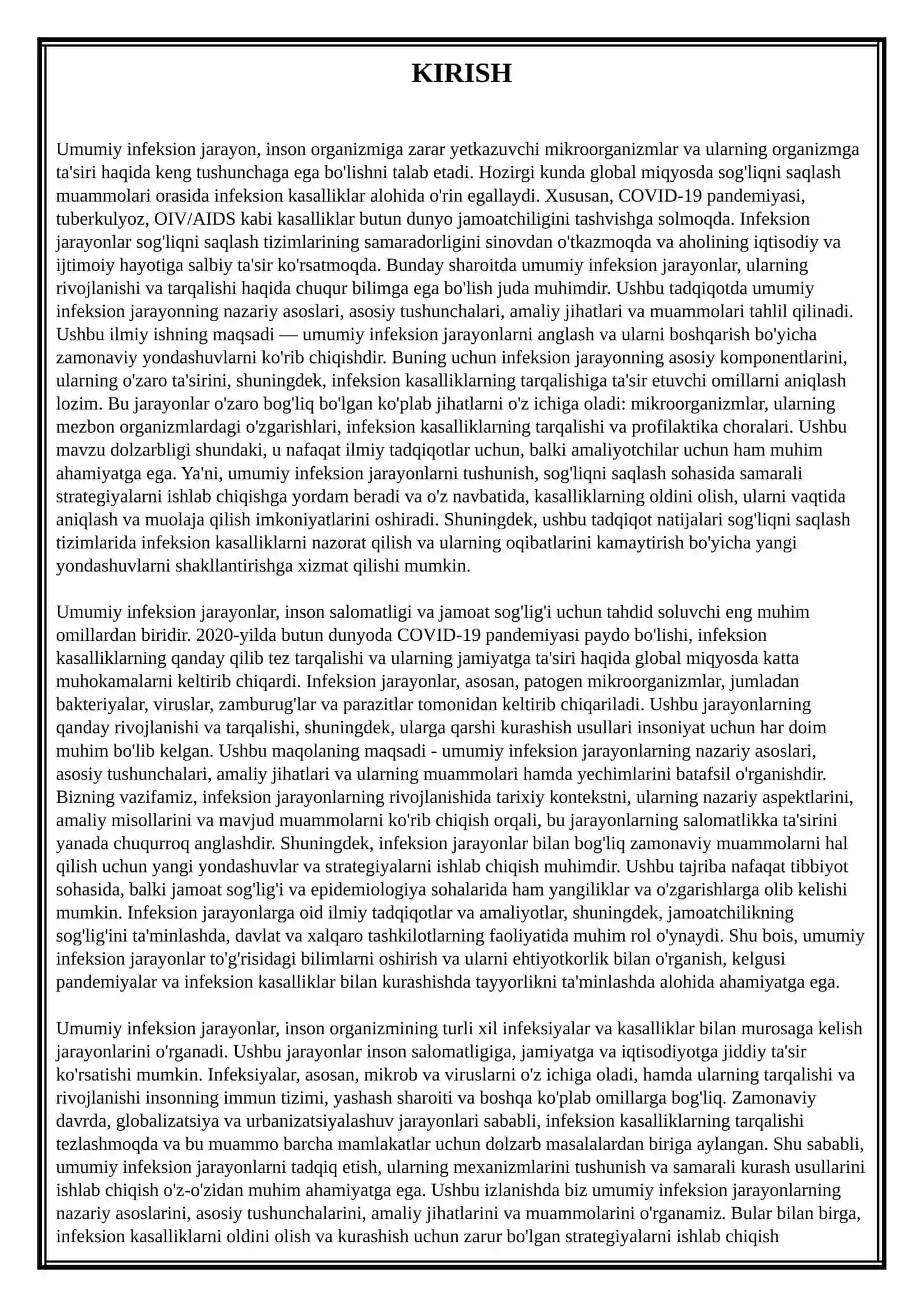 Umumiy infeksion jarayon haqida tushuncha mavzusi 4