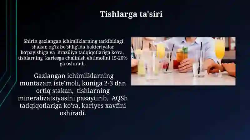 Gazli ichimliklarning foydali va zararli tomonlari 4