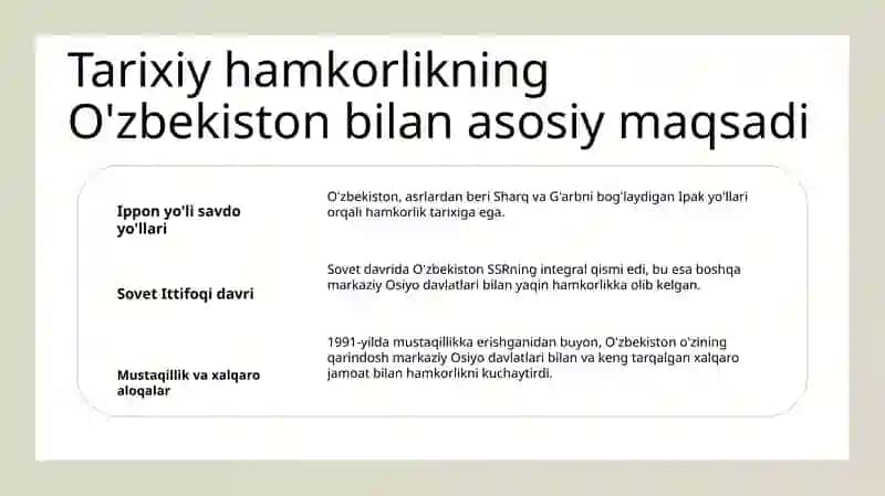 O'zbekistonning markaziy osiyo davlatlari bilan hamkorlik aloqalari 4