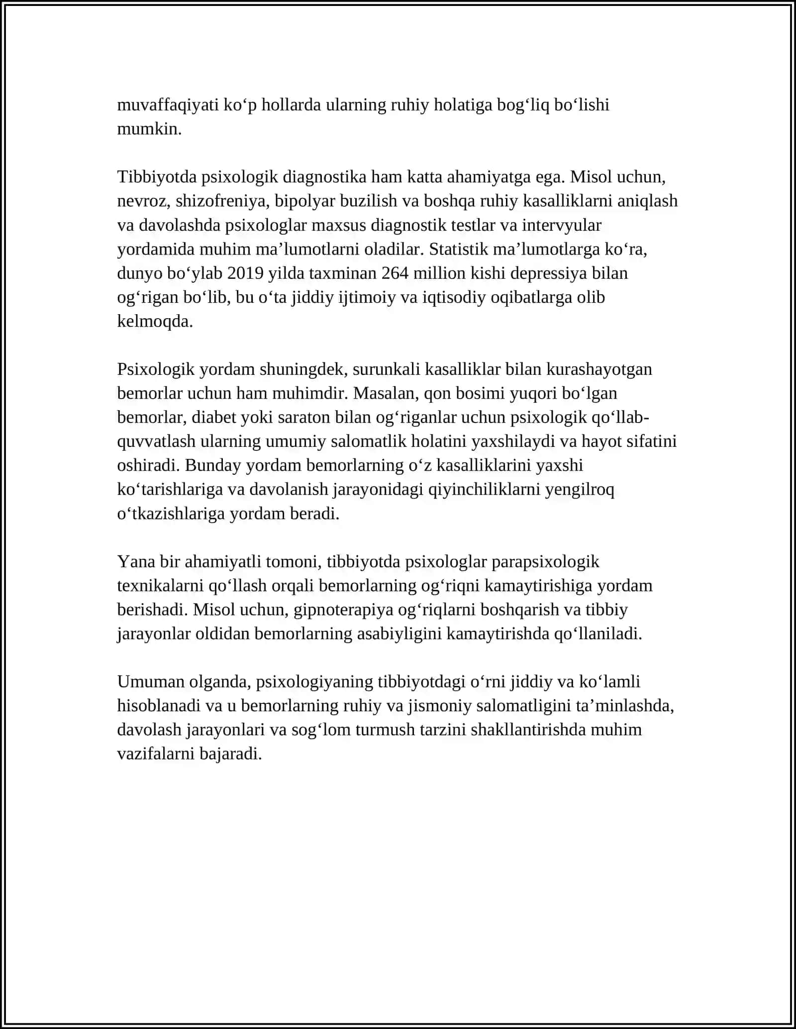 PSIXOLOGNING TIBBIYOTDA FAOLIYATI 4