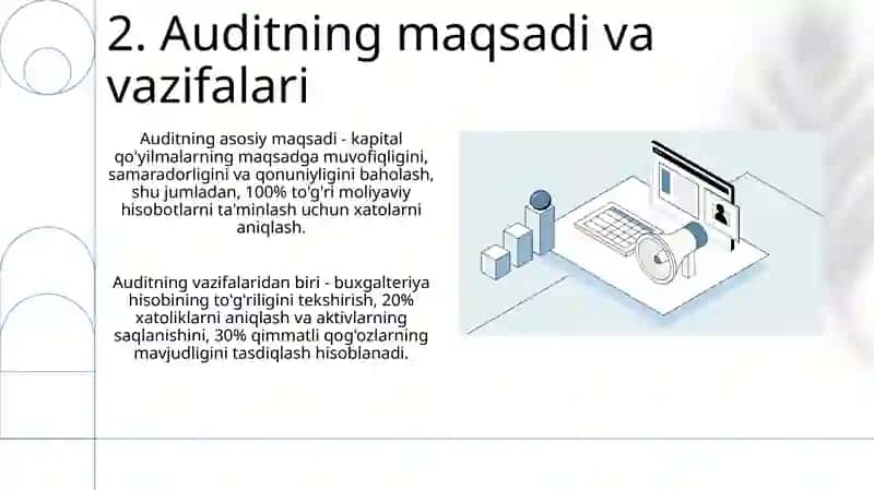 Kapital qo'yilmalari auditining axborot manbalari va vazifalari 4