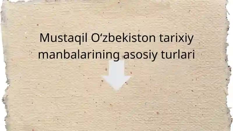 Mustaqil Oʻzbekiston tarixiga oid yozma manbalar 4