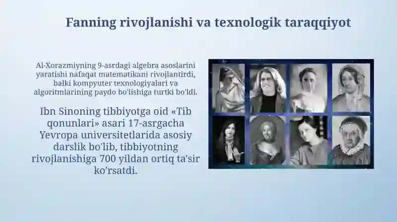 Buyuk olimlarning jahon sivilizatsiyasiga qoshgan hissasi 4