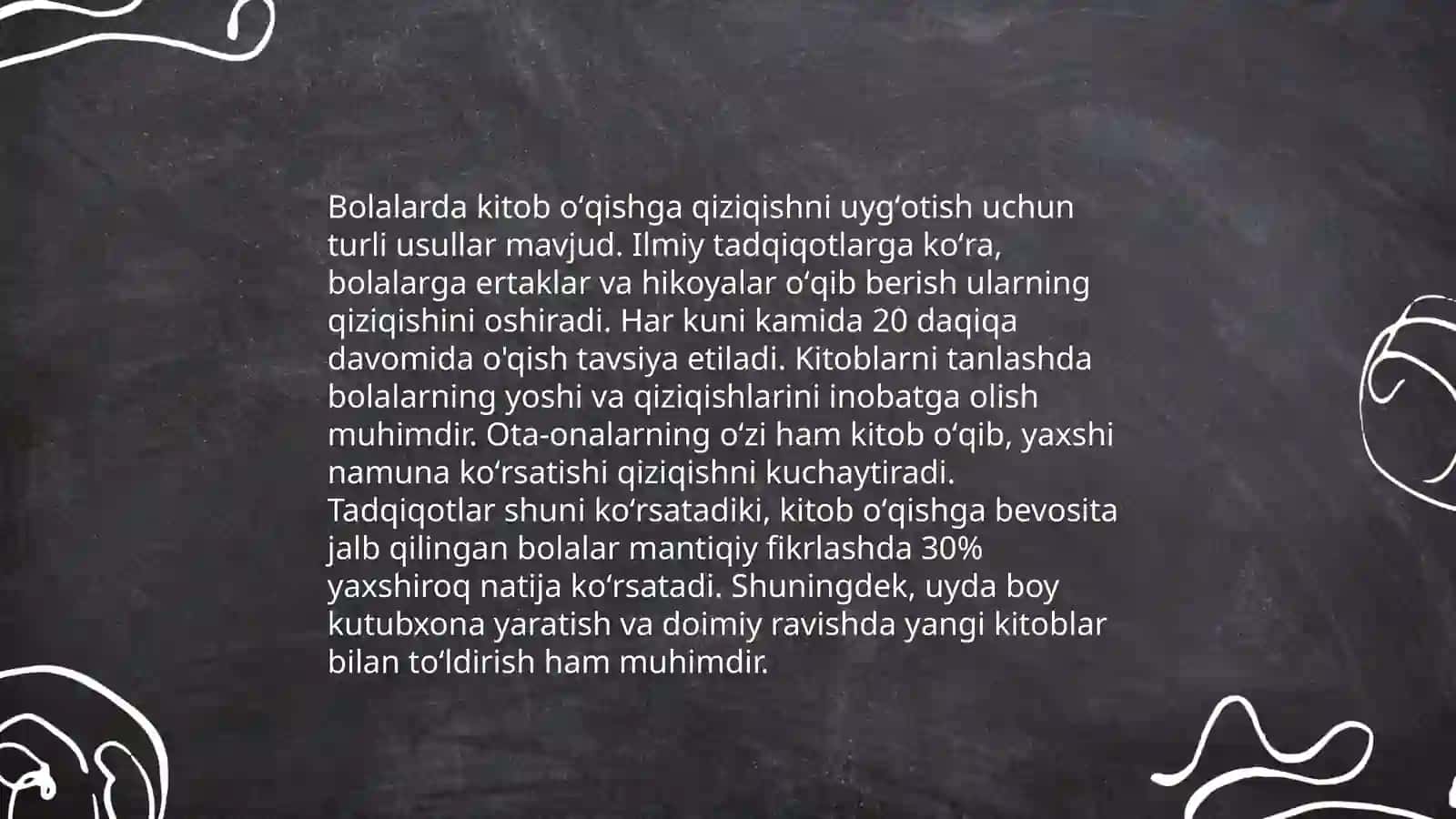 Yosh kitobxonlarni va ularni oʻqishini oʻrganish usullari 4