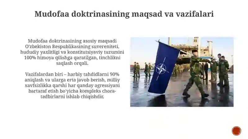 O‘zbekiston Respublikasi Mudofaa doktrinasi, uning harbiy qonunchilik tizimidagi o‘rni va ahamiyati 4