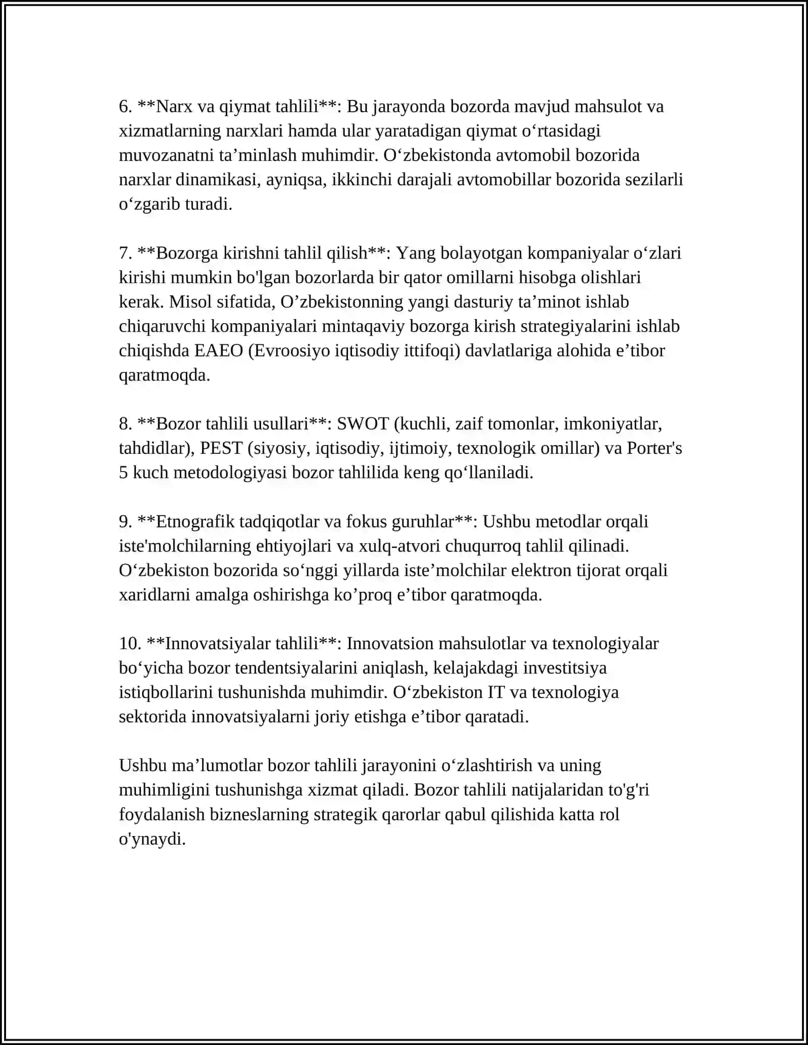 KOMPANIYA STRATEGIYASINI BELGILOVCHI OMILLAR VA ULARNING TAHLILI 4