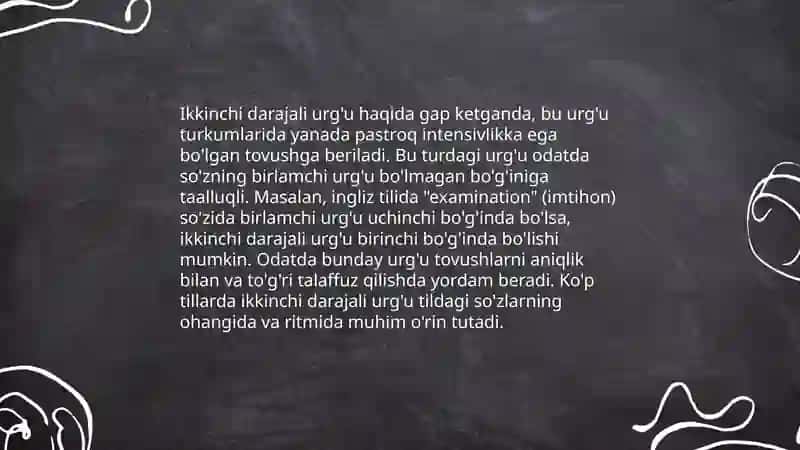 Ingliz tilida so'z urg'usi turlari 4