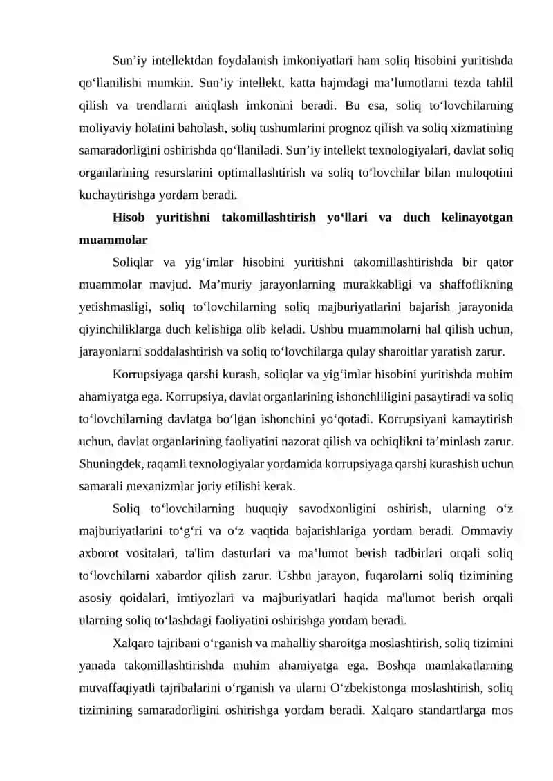 SOLIQ TO‘LOVCHI JISMONIY SHAXSLARDAN UNDIRILADIGAN SOLIQLAR VA YIG‘IMLAR HISOBINI YURITILISHI 4