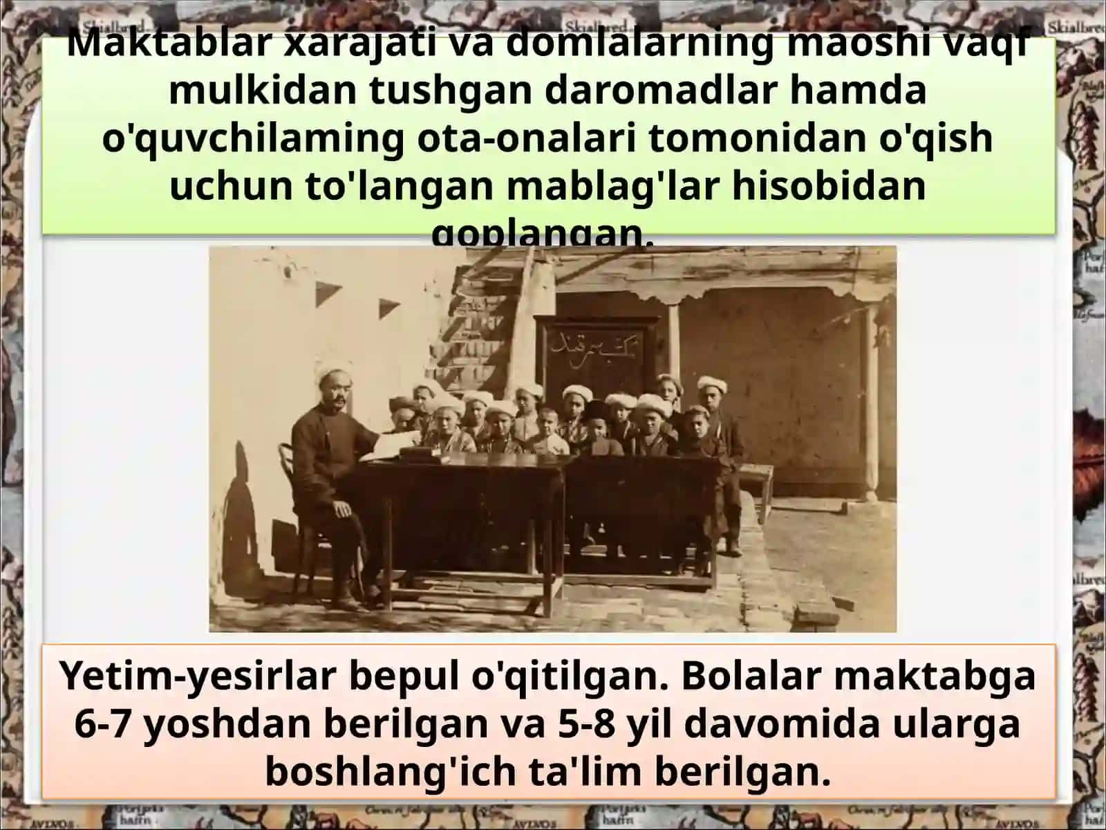 8-sinf O'zbekiston tarixi dars ishlanma. Ashtarhoniylar davrida Ma'naviy-ma'rifiy, madaniy hayot 4