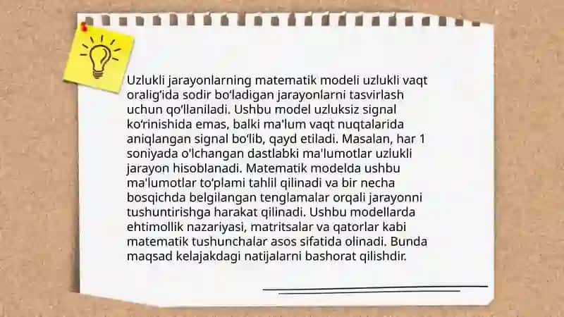 Uzlukli jarayonlarni rostlash va ularda qoʻllaniladigan rostlagichlar 4
