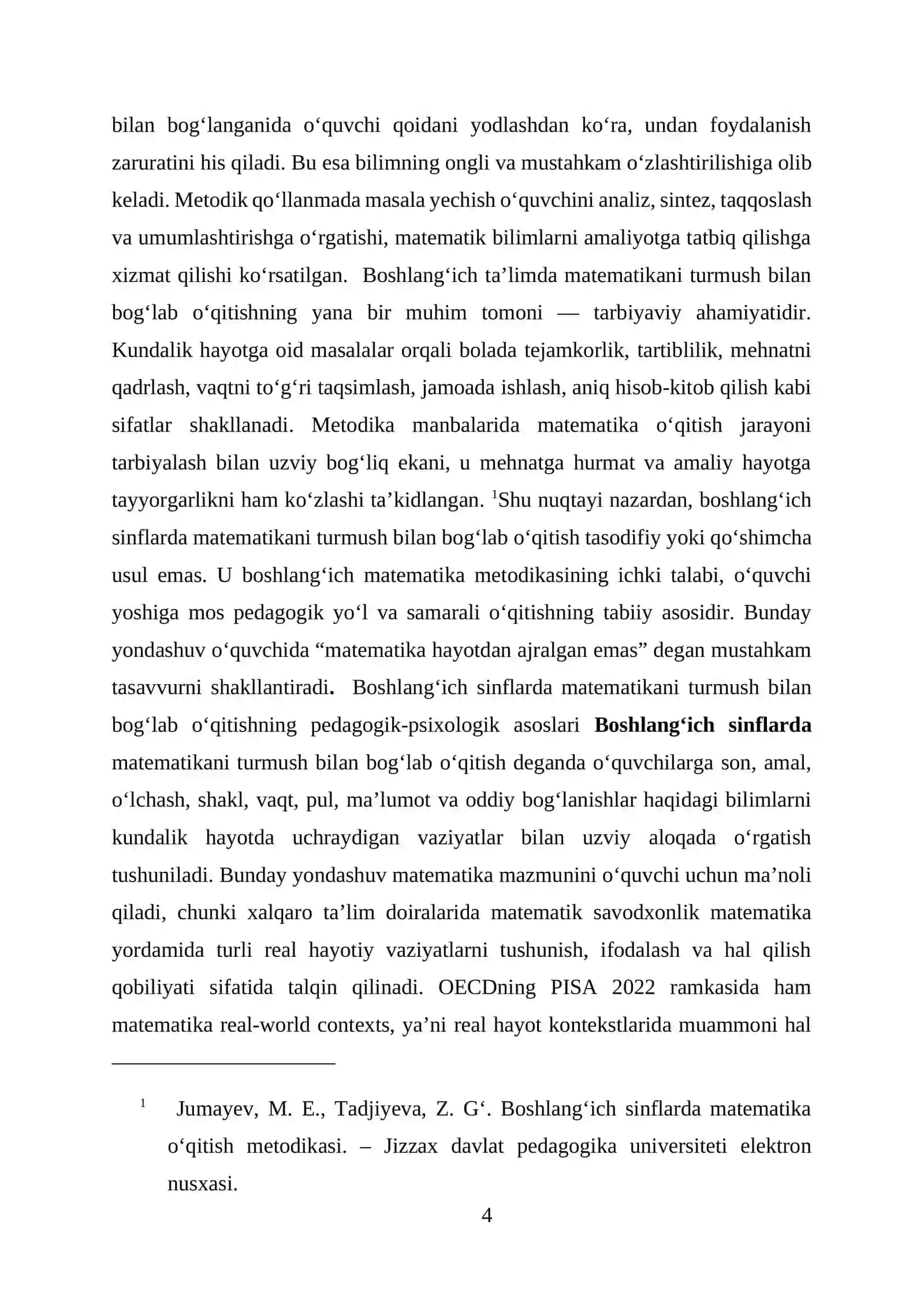 Matematikani Turmush Bilan Bog'lab O'qitish 4