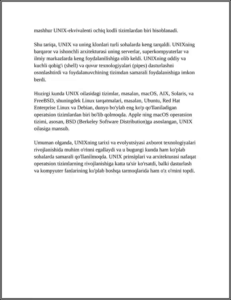 UNIX Operatsion Tizimlari 4