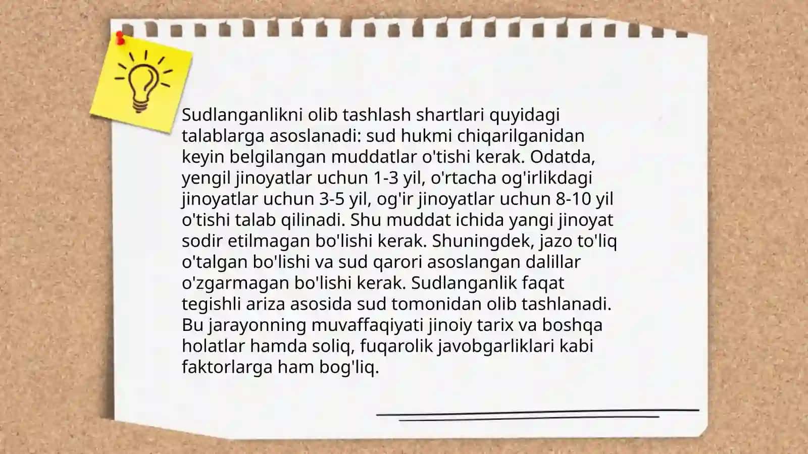 Jazodan ozod qilish.Sudlanganlik 4