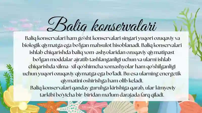 Baliq mahsulotlarini ishlab chiqarishda chiqindisiz texnologiyalar 4