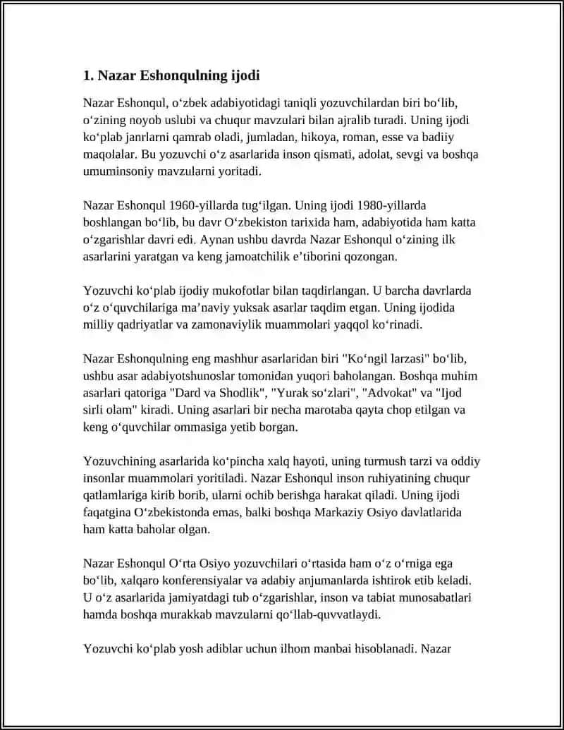 NAZAR ESHONQULNING SIBIZG‘A VOLASI HIKOYASIDAN SYUJET MATIVLARI TRANSFORMATSIYASI 4