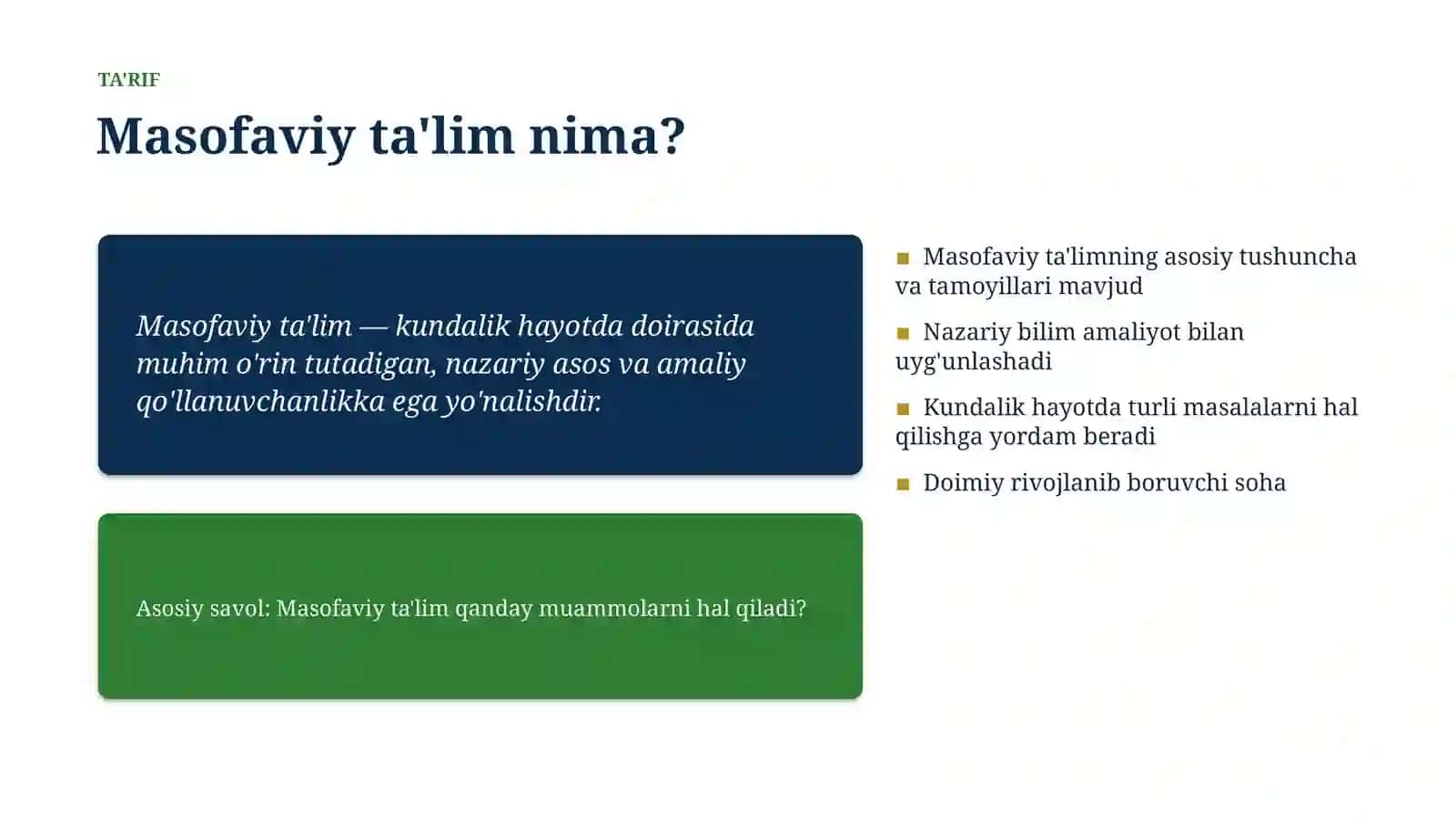 Kundalik Hayotda Masofaviy Ta'lim 4