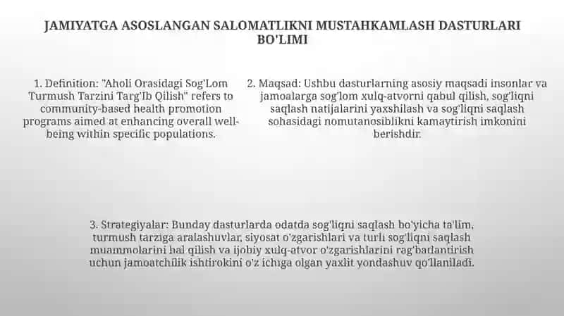 Aholi Orasidagi Sog'Lom Turmush TarziniTarg'IbQilish 4