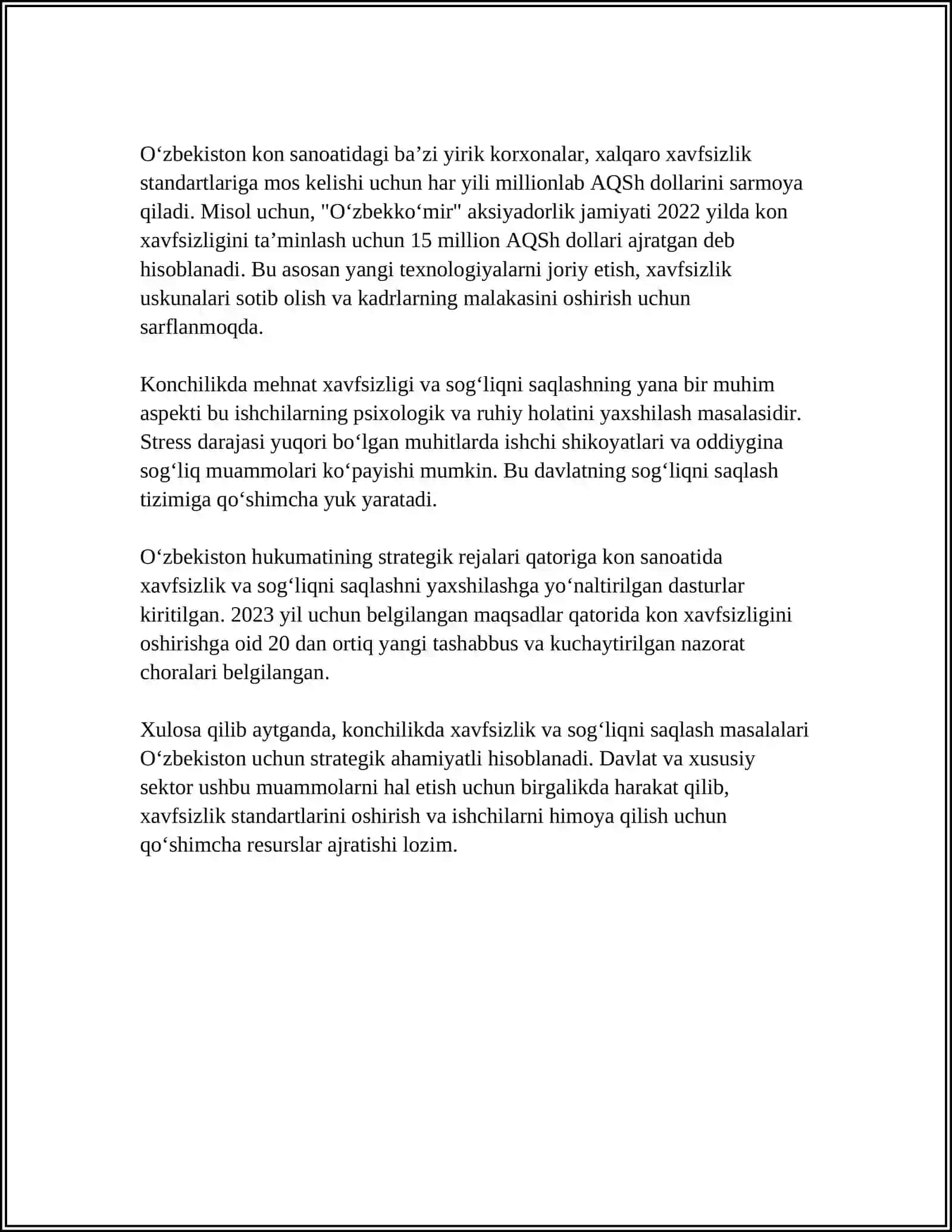 KONCHILIK ISHIDA MARKSHEYDRLIK ISHI 4