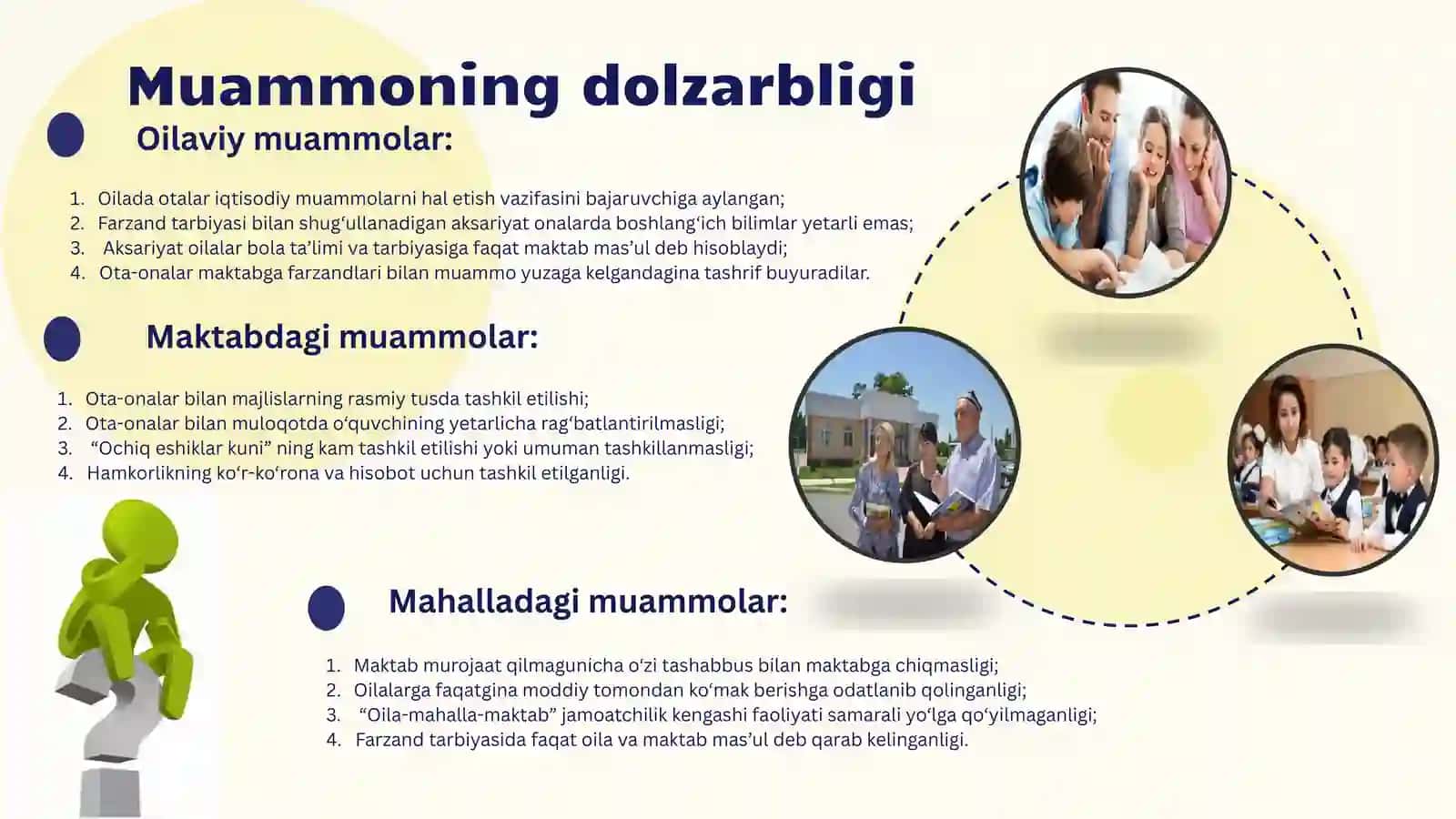 Oilafarovonligi–jamiyatfarovonligiasosidir,tarbiyajarayonidaoila,mahallavamaktabhamkorligi 4
