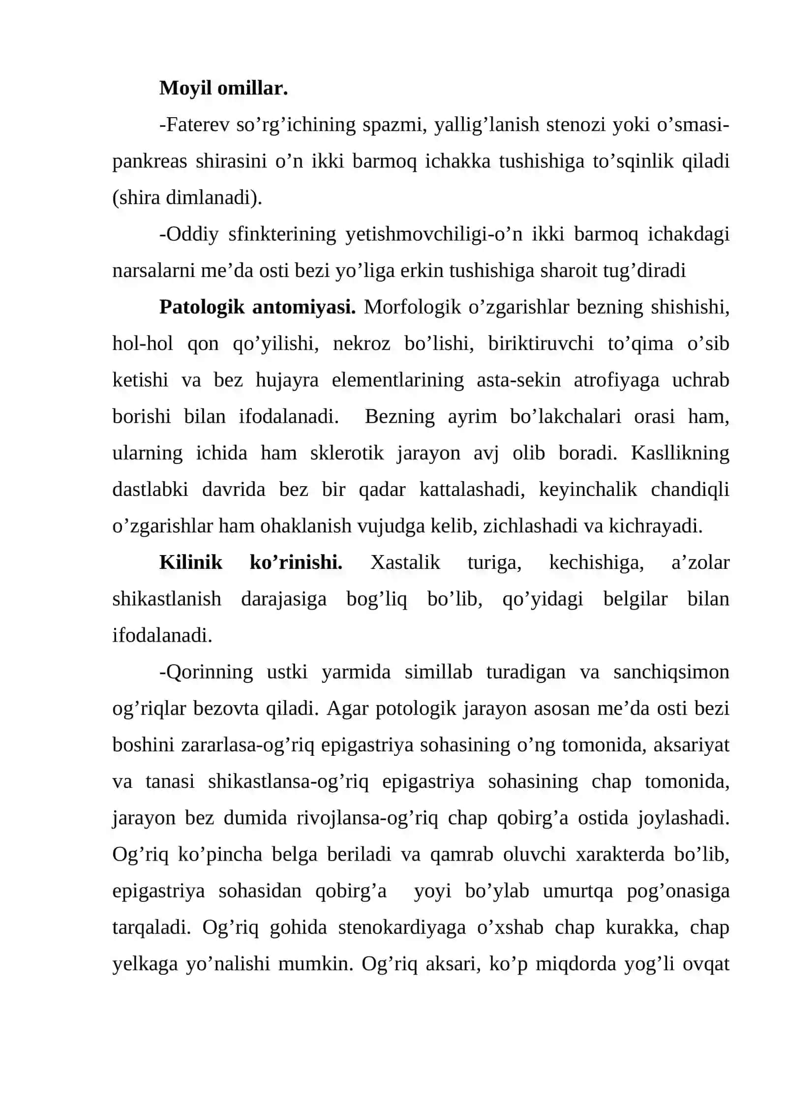 Ovqat hazm qilish sistemasi kasalliklari gastrit, surunkali pankreatit 4