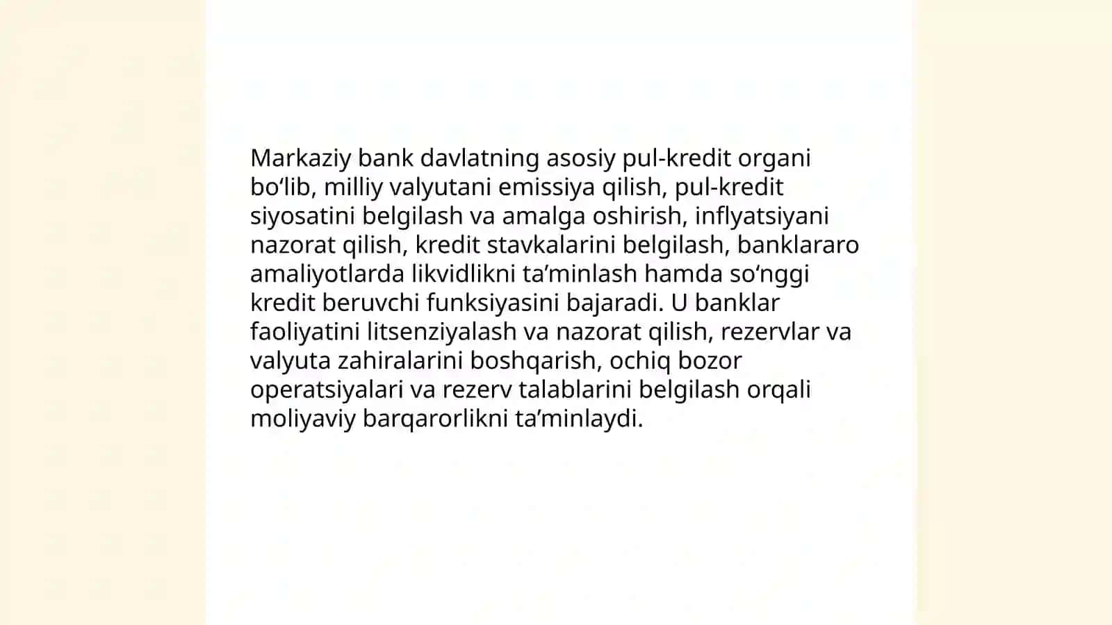 Bank tizimi. Pul- kredit siyosati 4