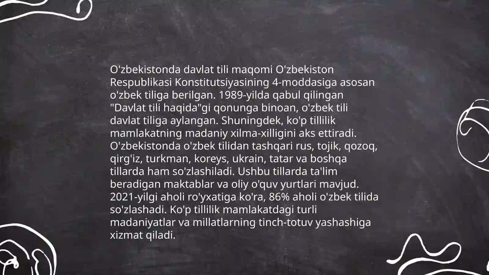 O'zbek tilining davlat tili sifati va uning muhimligi 4