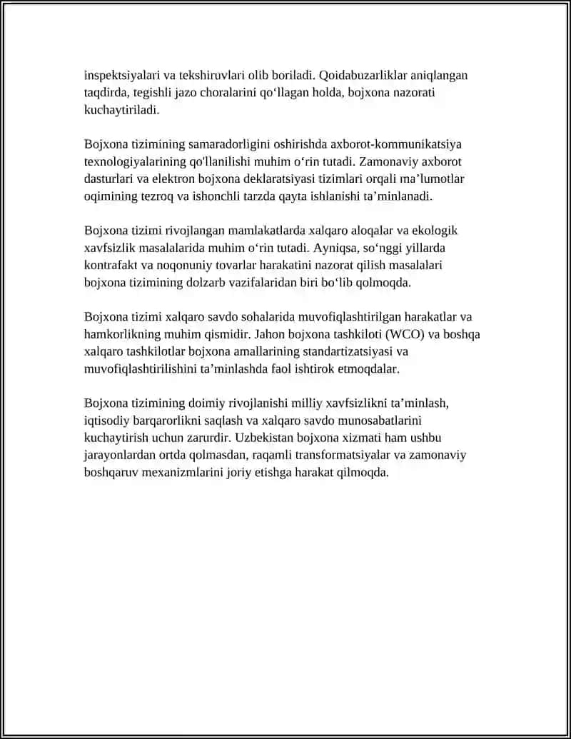 Bojxona Tizimining Mohiyati, Vazifalari va Rivojlanish Bosqichlari 4