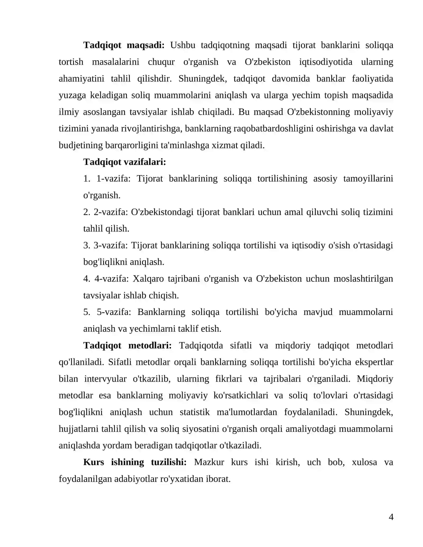 "Tijorat banklarini soliqqa tortish masalalari" 4
