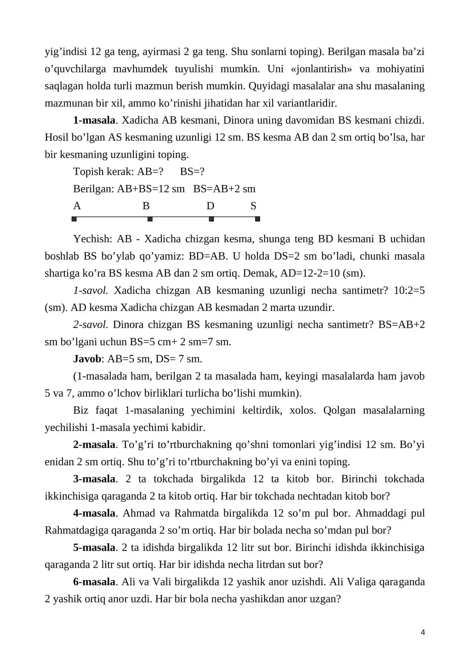 1-4 sinflarda sodda va murakkab masalalar yechish metodikasi 4