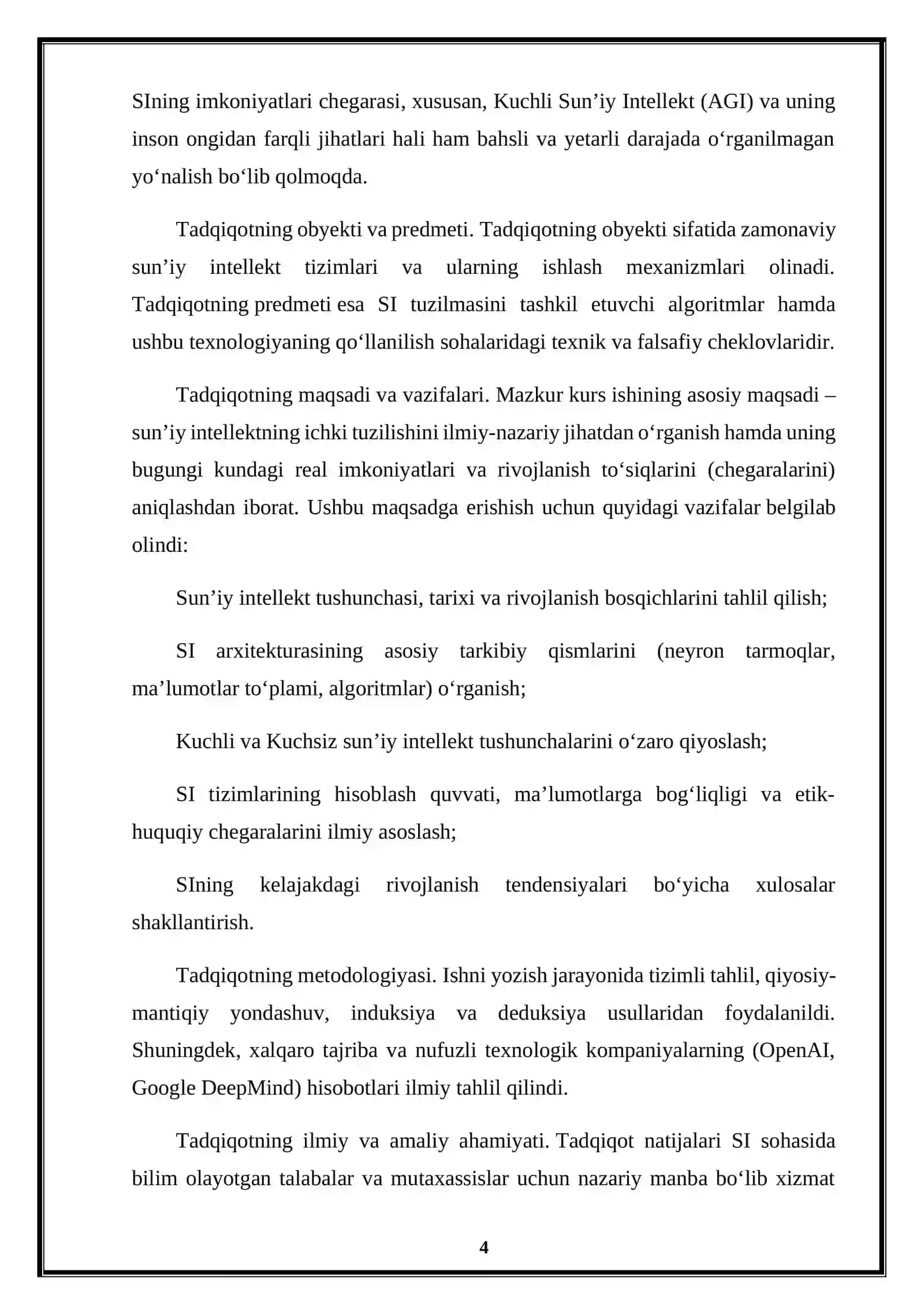 KOMPYUTER INJINERINGI YO‘NALISHI 4