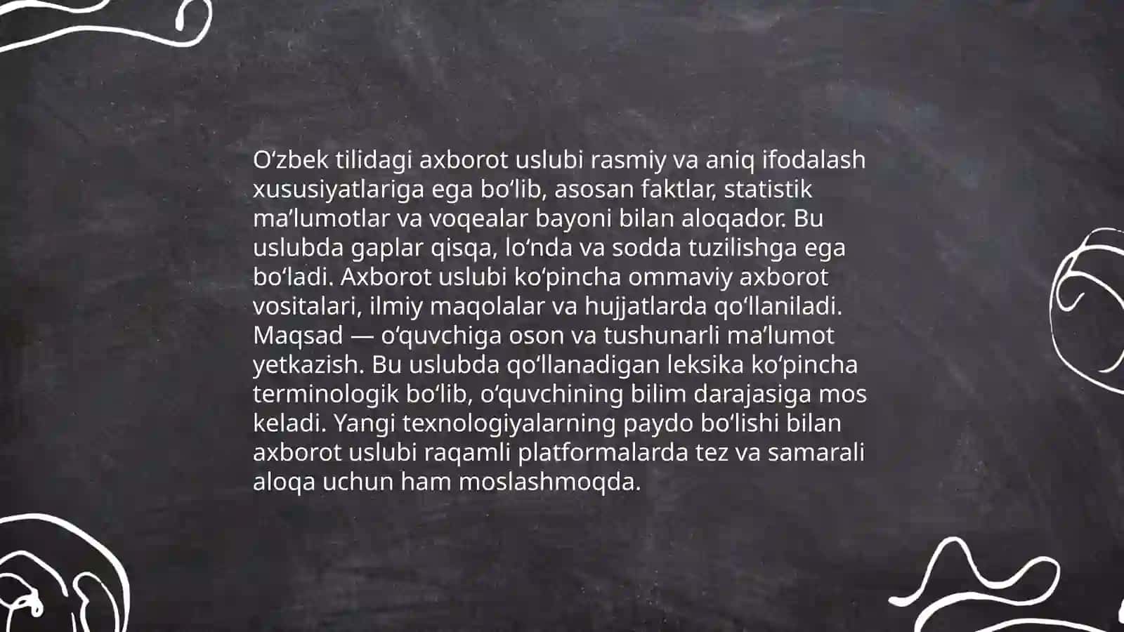 Oʻzbek tilining axborot uslubi 4