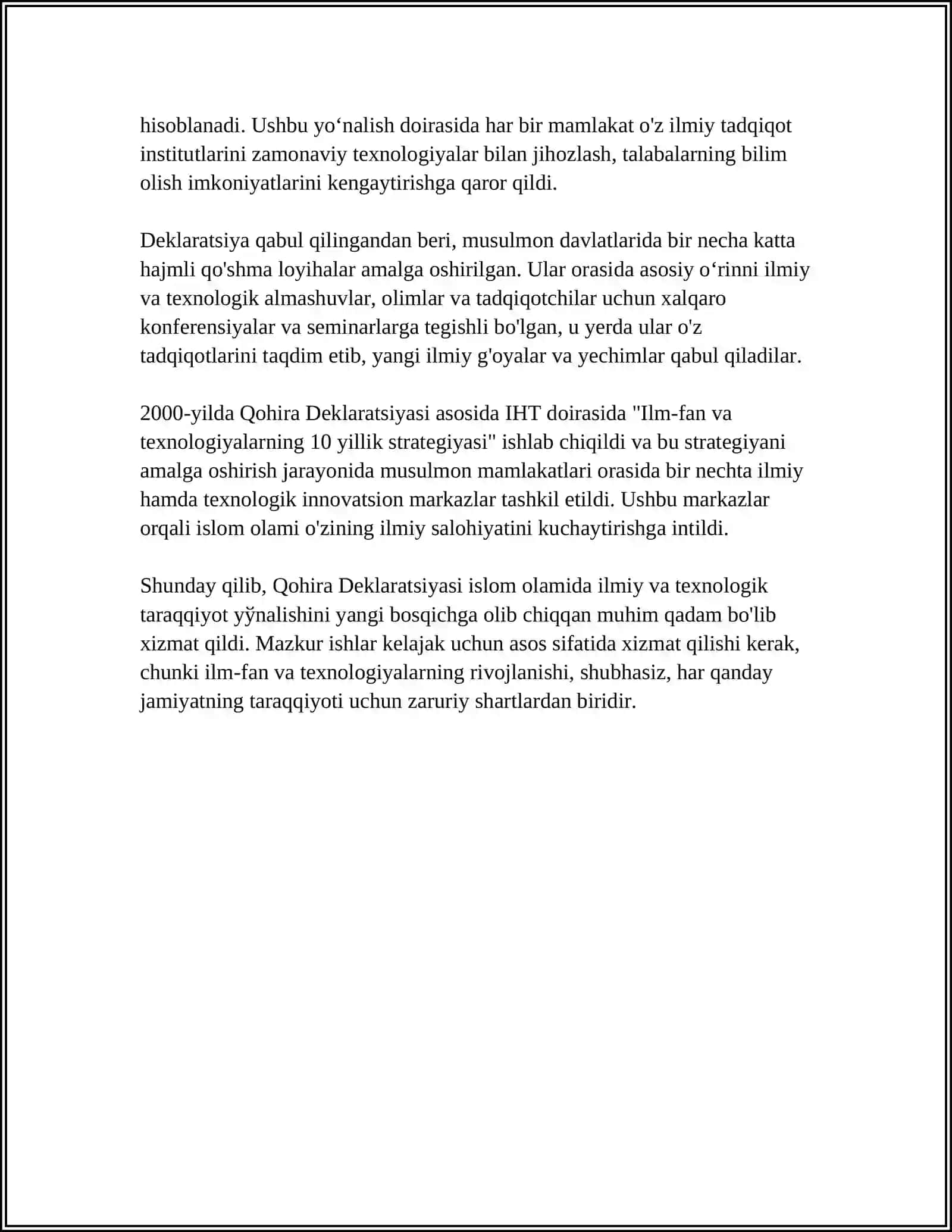 QOHIRA DEKLARATSIYASI TARIXI VA MAZMUNI BORASIDA TAHLILIY MAQOLA 4