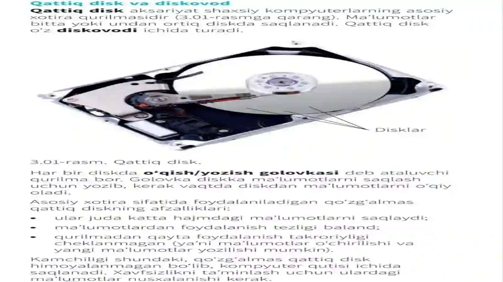 Xotira qurilmalari va ma'lumot almashish vositalari 4