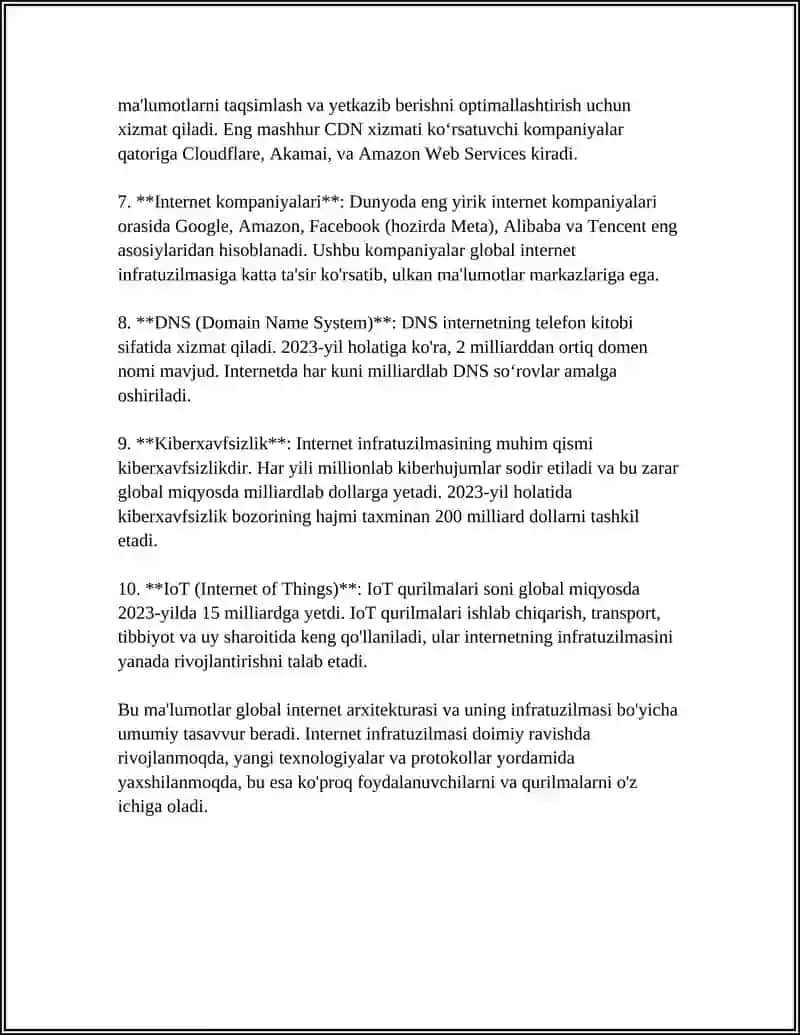 GLOBAL TARMOQ INFRATUZILMALARI VA ULARNING BOSHQARUV TIZIMI 4