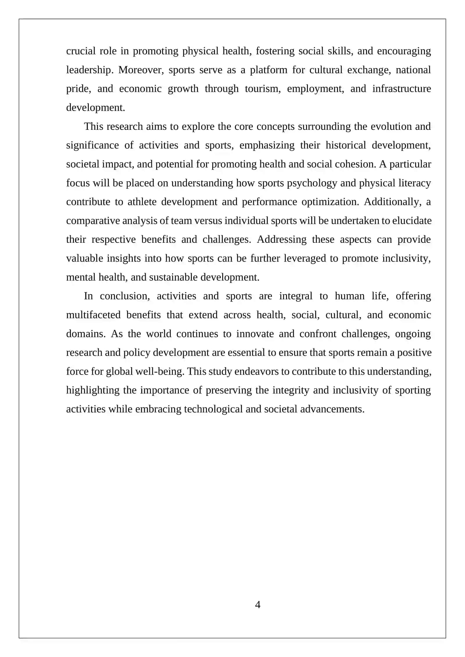 INDEPENDENT WORK ACTIVITIES AND SPORTS 4