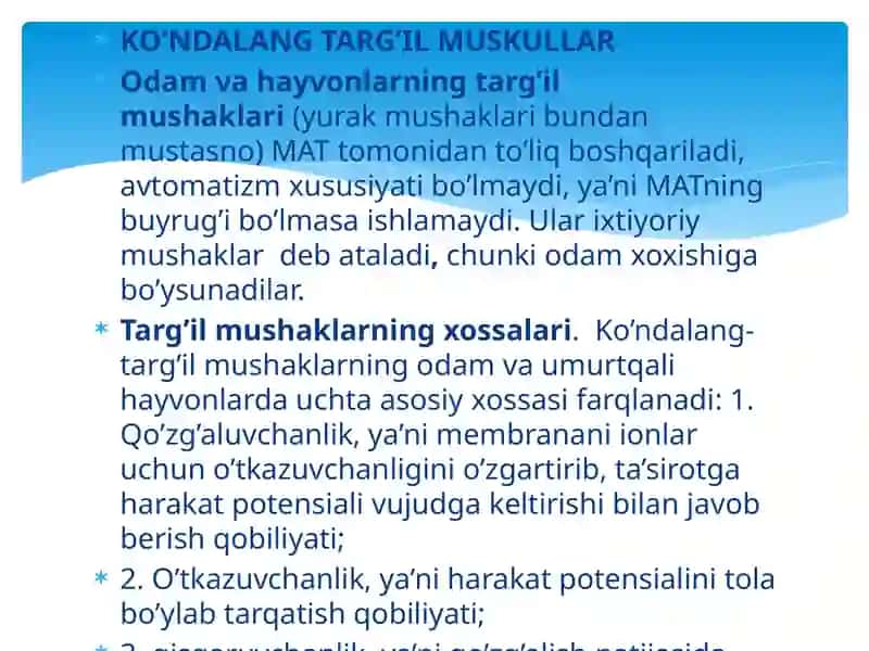 Mushak qisqarish mexanizmining morfologik asoslari 4