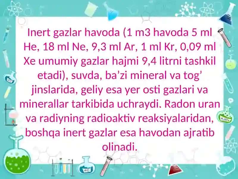 Davriy sistemaning sakkizinchi asosiy guruhcha elementlarining umumiy xarakteristikasi 4