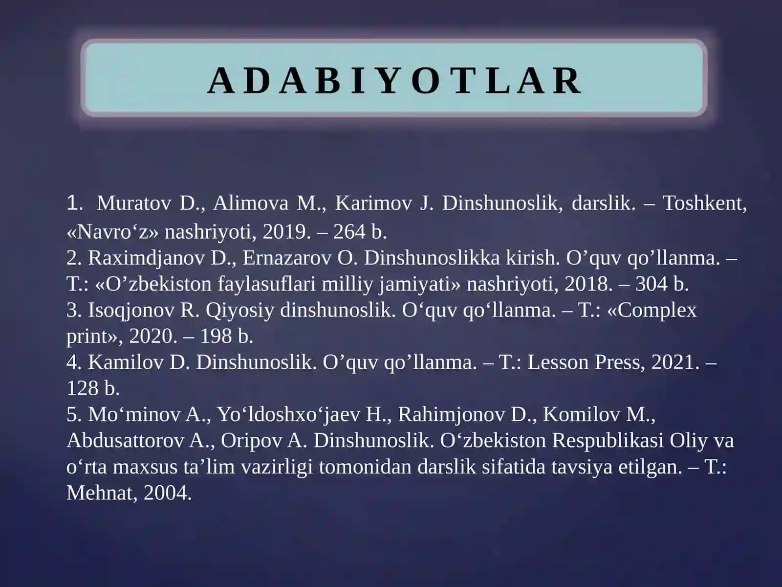 XRISTIAN DINITARIXI VA ASOSIY G’OYALAR 4