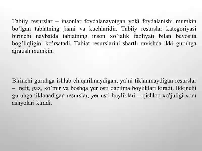 Mintaqalar tabiiy resurs salohiyati va ularning hududiy taraqqiyotda tutgan o’rni 4
