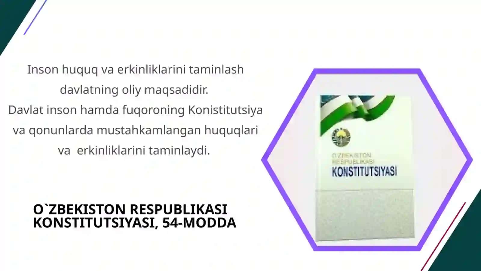 O`zbekiston Respublikasi Konstitutsiyasi - inson huquqlarining kafolati 4