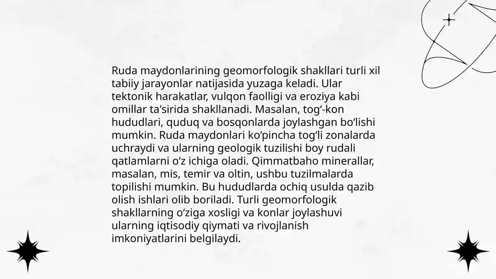 Ruda maydonlarining geomorfologik xususiyatlari taxlili va ahamiyati 4