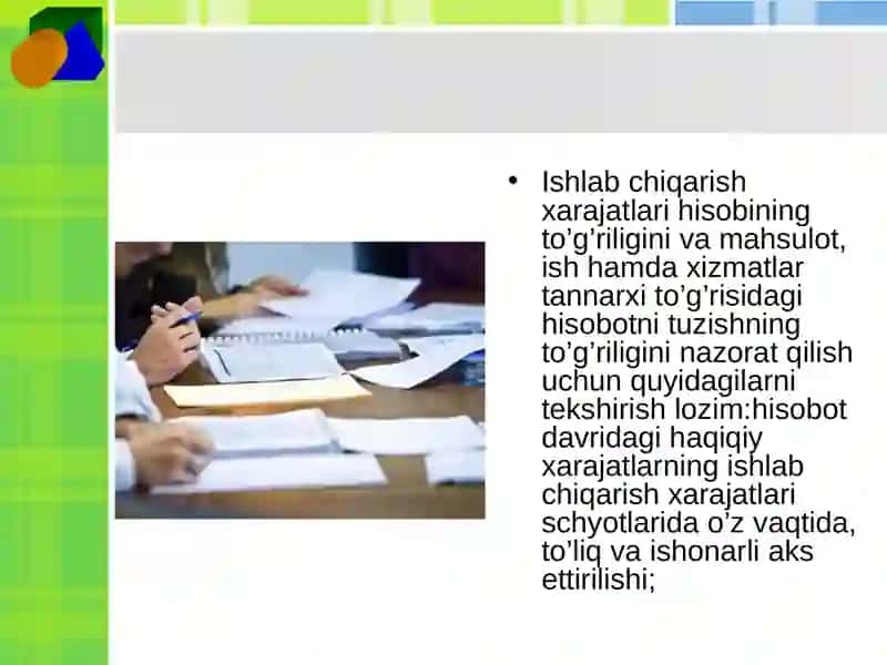 Mahsulot ishlab chiqarish va sotishning auditi 4