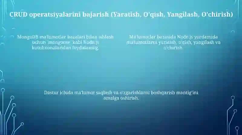Node dasturi bilan ishlash va using bazasini yangilash 4