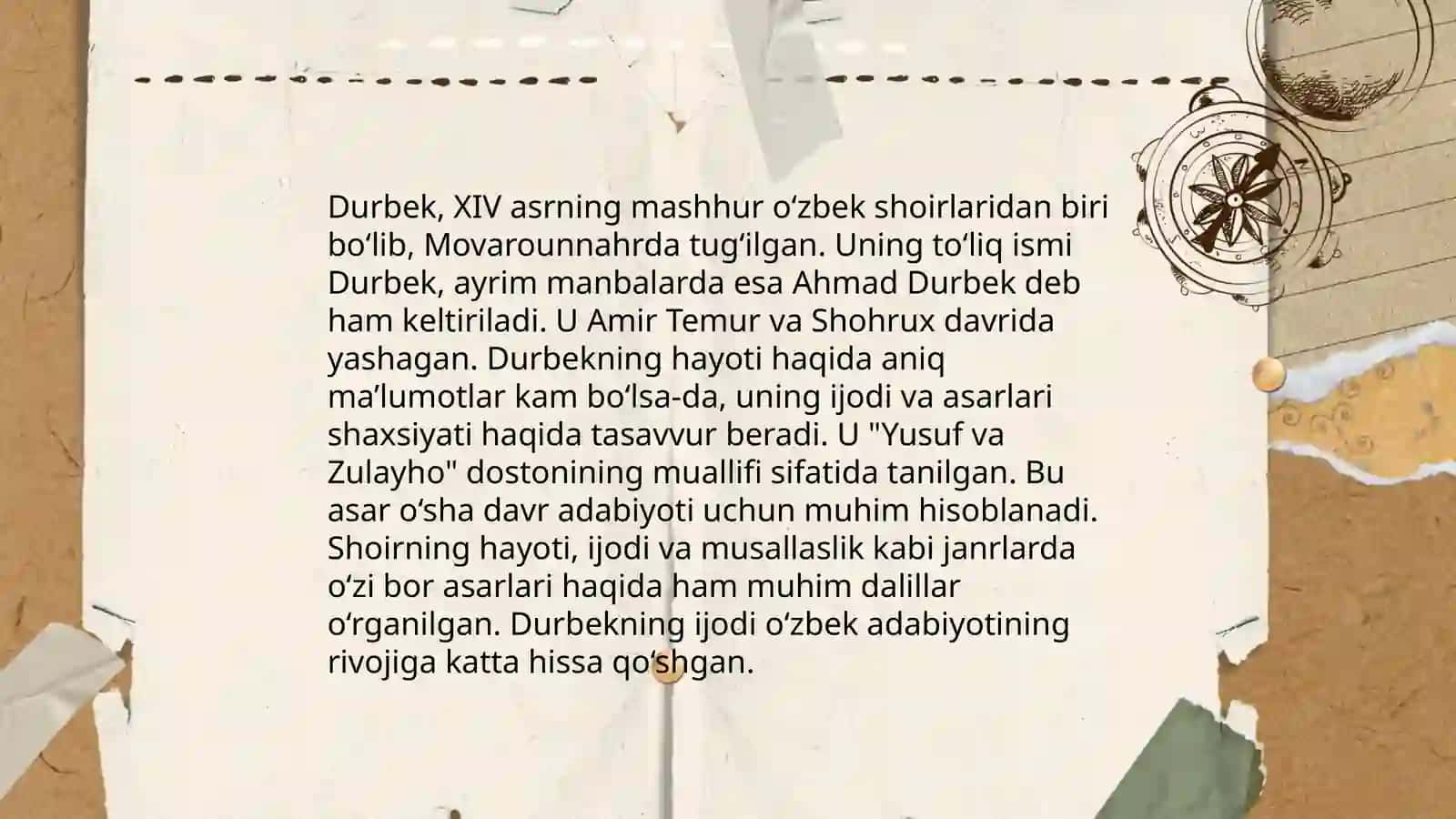 Haydar Xorazmiy va Durbeklarning hayoti va adabiy merosi 4