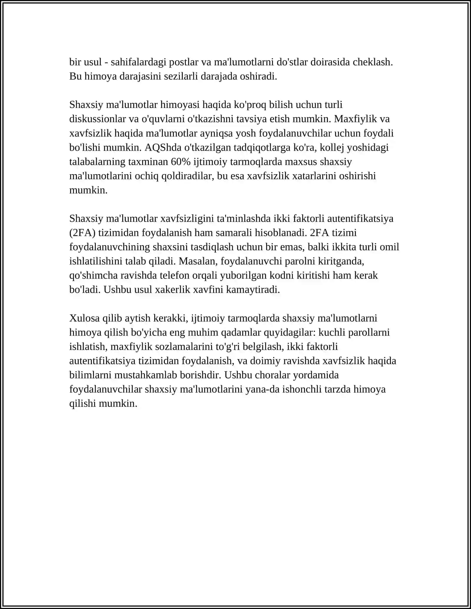 MEDIA MAKONDA IJTIMOIY TARMOQLARDA XAVFSIZLIK VA TURLI TANQIDLAR 4