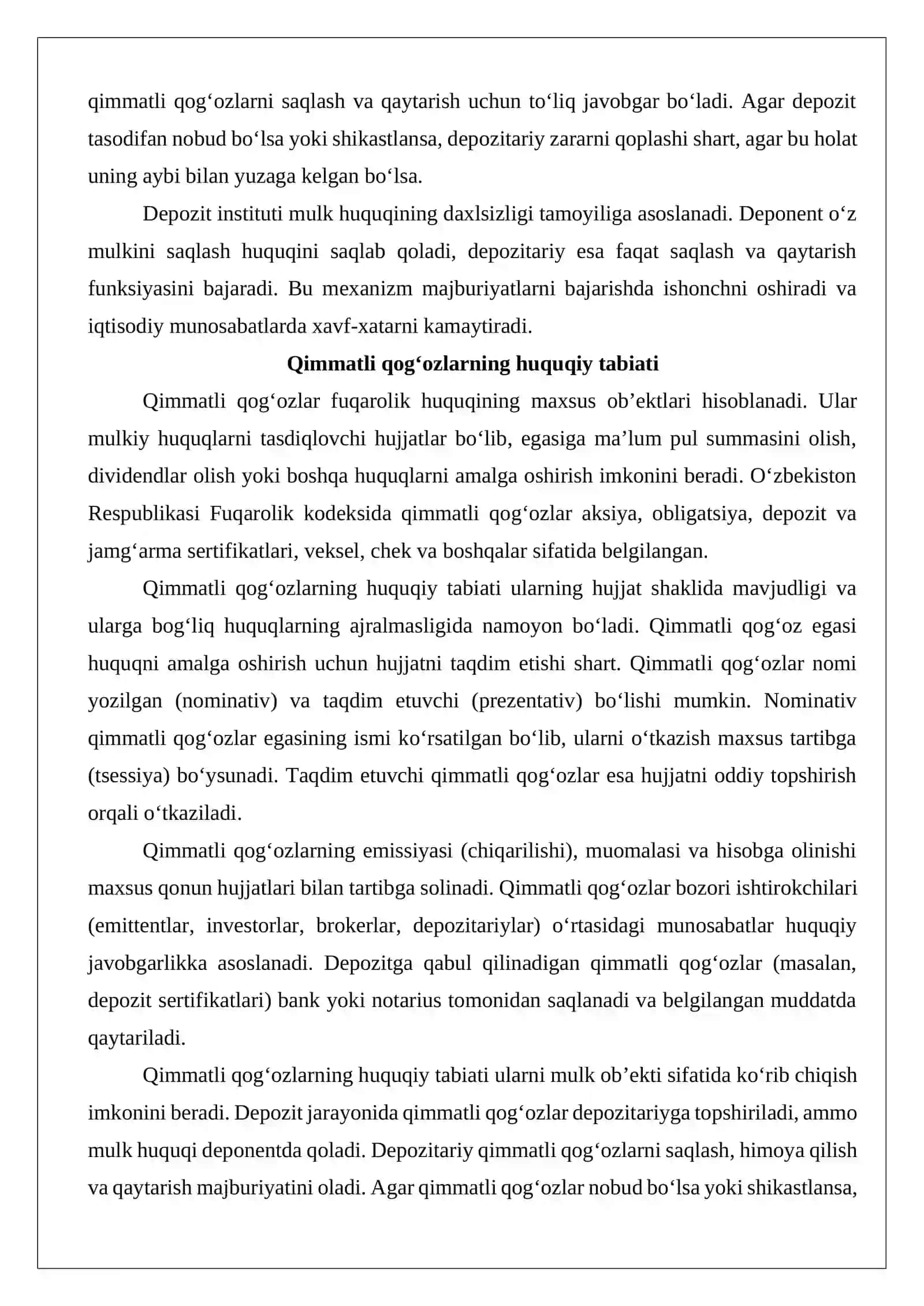Pul summalari va qimmatli qog‘ozlarni depozitga qabul qilish 4