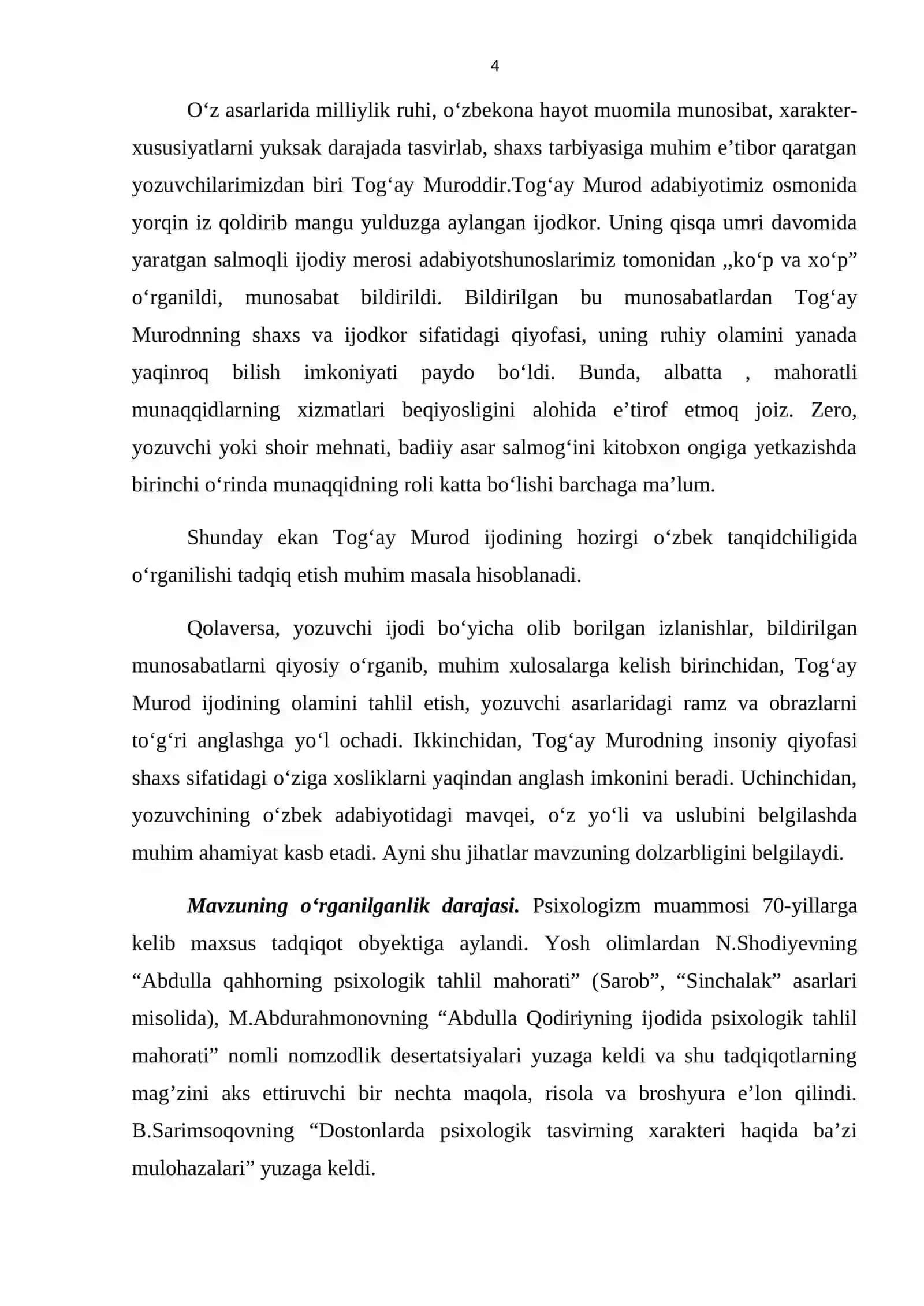 Hozirgi o’zbek nasrida psixologizm 4